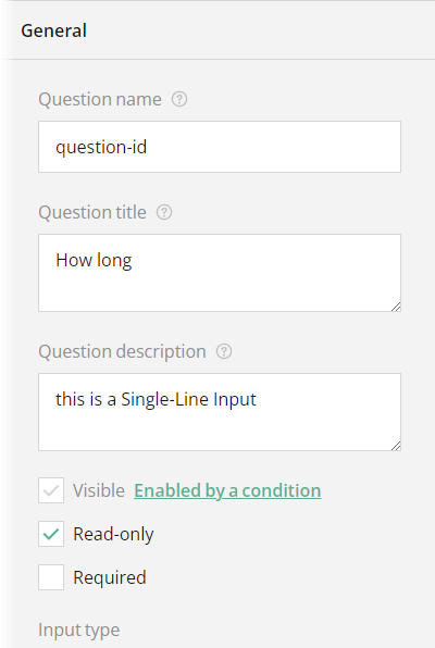 How to set Read-only mode for a Single-Line Input